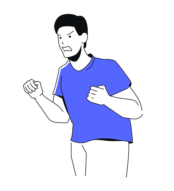 愤怒的男人 - 彩色扁平化设计插画图片下载