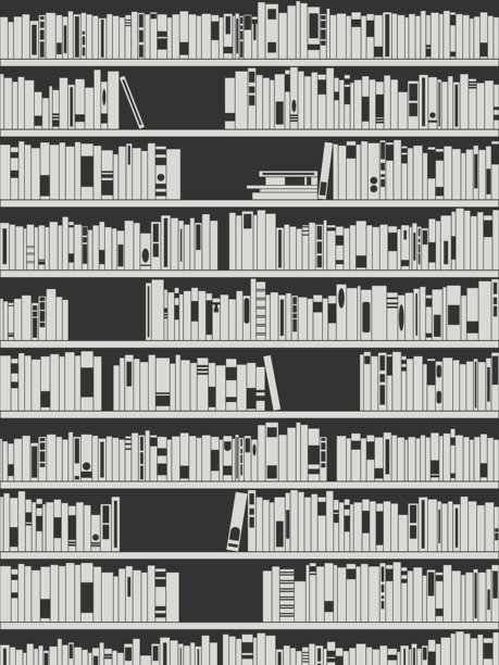 图书馆的书架。矢量插画。创意草图。图片下载
