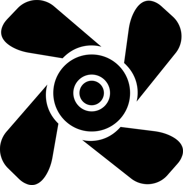 螺旋桨图标矢量设计元素，引擎或马达图像，扁平化设计的风扇叶片矢量图，孤立在透明背景上。风扇旋转的螺旋桨，风扇，转子移动器，飞机设计。图片下载