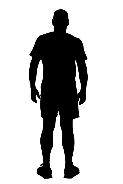 穿着短裤、T恤和运动鞋的男人背影剪影图片下载