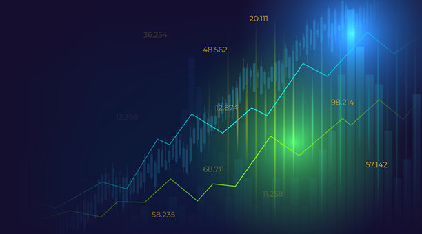 金融市场分析海报。矢量插画。创意草图。图片下载