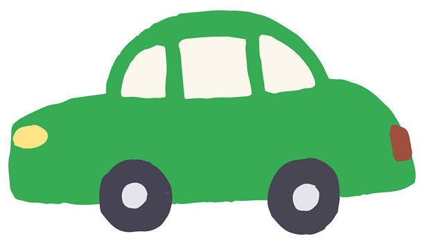 手绘绿色汽车插画图片下载