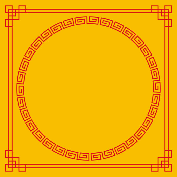 中式雷纹装饰边框插画图片下载