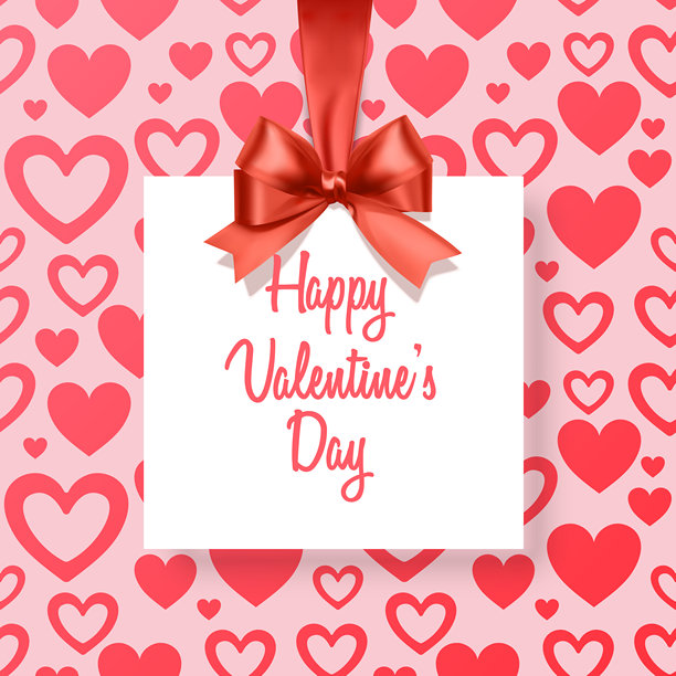 快乐情人节贺卡，可爱的爱情促销传单模板，海报，标签，广告，可留白文字的矢量插画图片下载