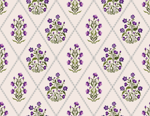 矢量手绘彩色几何花卉图案，非洲波西米亚风佩斯利，民族风印度图案，用于织物、纺织品、服装、包装纸、背景、横幅的无缝图案。图片下载