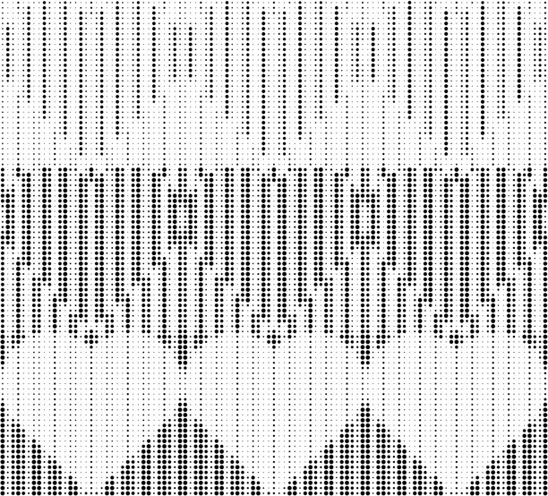 半调心形图案，由点和垂直线形成的几何心形，单色复古波普艺术风格。装饰性抽象设计，非常适合海报、卡片、包装、时尚印花和创意背景。图片下载