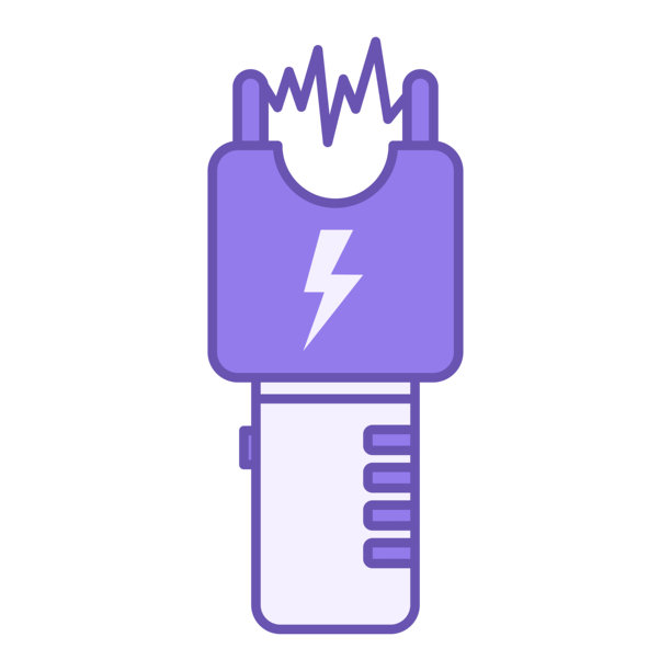 彩色泰瑟枪图标，矢量插画，安保工具，设备，警用概念图片下载