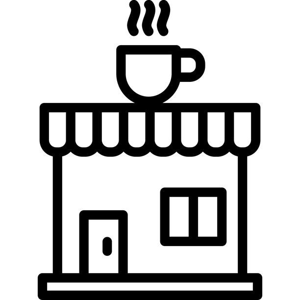 咖啡馆矢量图标设计插画图片下载