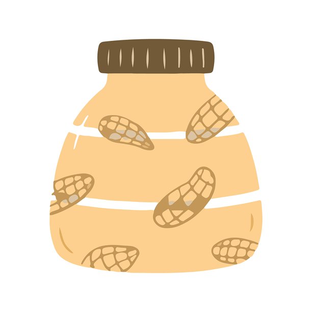 花生酱罐手绘食物插画图片下载
