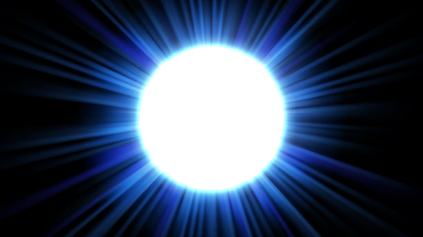 深蓝色背景上的未来感圆形发光效果，矢量插画图片下载