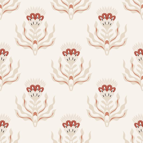 简约民族风花卉图案壁纸印花图片下载