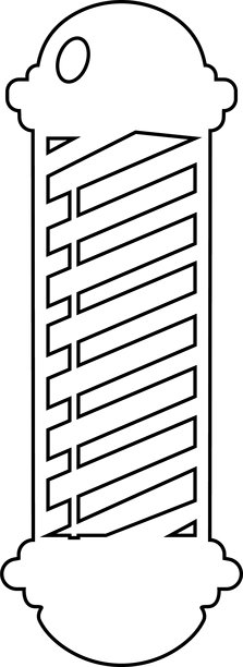理发店标志。条纹杆符号模板设计，新常态概念，复古风格理发杆剪贴画图标矢量图，孤立在透明背景上，用于移动应用程序图片下载