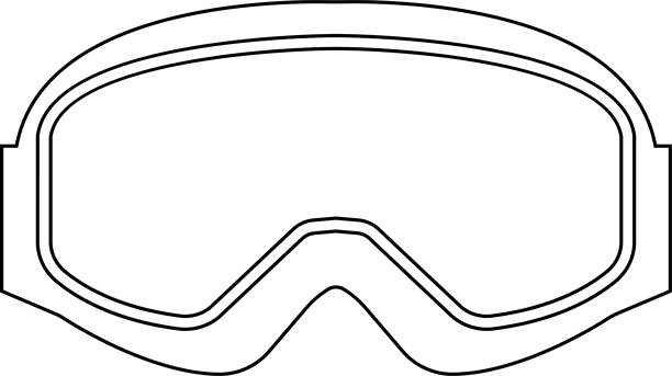 滑雪镜扁平化设计冬季图标，单板滑雪防护眼镜滑雪模板设计元素，孤立在透明背景上，适用于网站设计、Logo、应用程序、模板、UI、滑雪装备等。图片下载