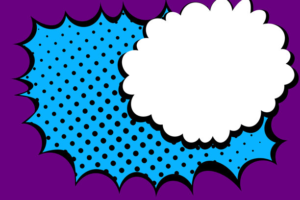 抽象波普艺术漫画风格概念。多彩圆点图案复古背景。卡通现代网点图案。海报、卡片、促销横幅的空白设计图片下载