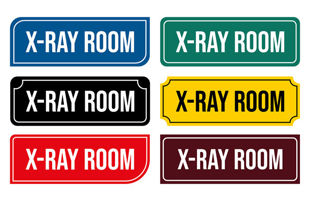X光室门牌插画 可打印的放射区域门牌图片下载