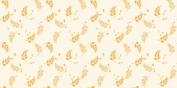 优雅的无缝矢量图案，浅色背景上点缀着精致的黄色植物枝叶。极简主义，自然风格，适用于纺织品、壁纸、文具设计。图片下载
