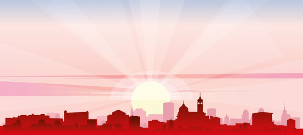 法国尼斯城市天际线全景海报图片下载