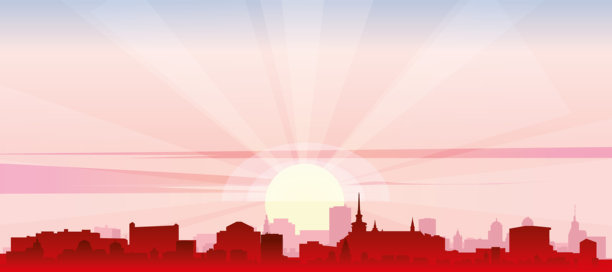 捷克共和国布尔诺通用城市天际线全景海报图片下载