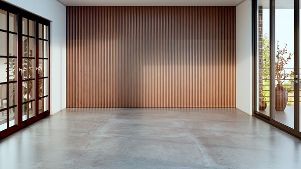 宽敞奢华的现代明亮室内客厅模型插画，3D渲染图图片下载