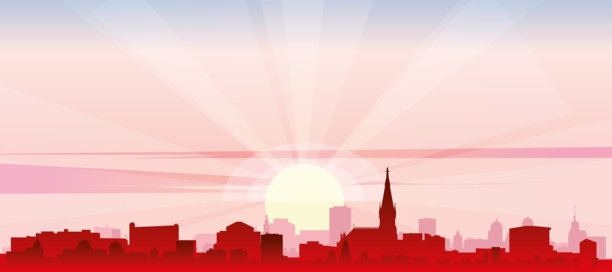 法国蒙彼利埃通用城市天际线全景海报图片下载