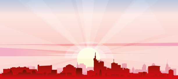 德国法兰克福城市天际线全景海报图片下载