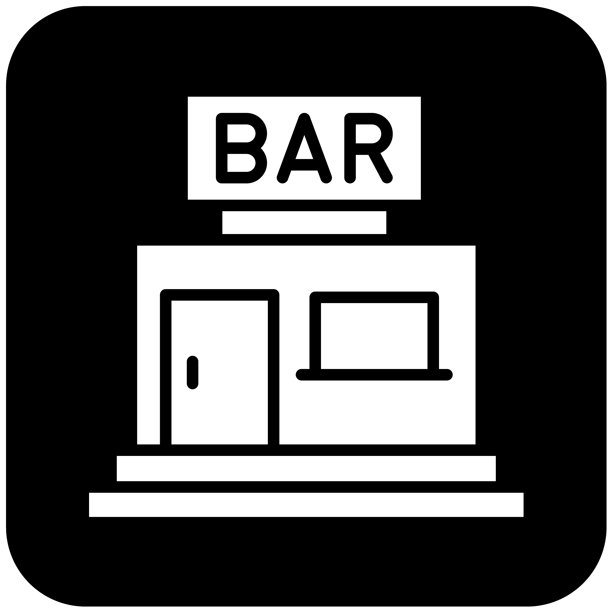酒吧矢量图标设计插画图片下载