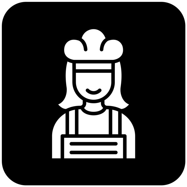 女厨师矢量图标设计插画图片下载