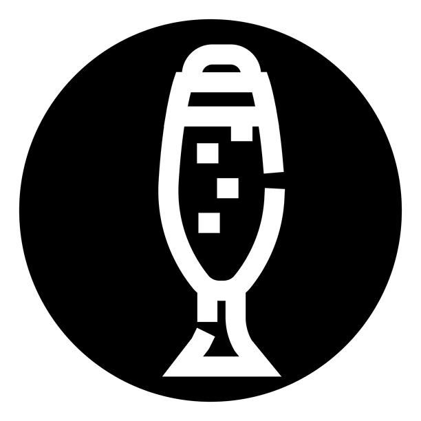 复古熔岩灯图标，黑色背景图片下载