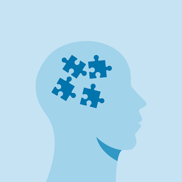 心理问题解决与自闭症意识标志图片下载