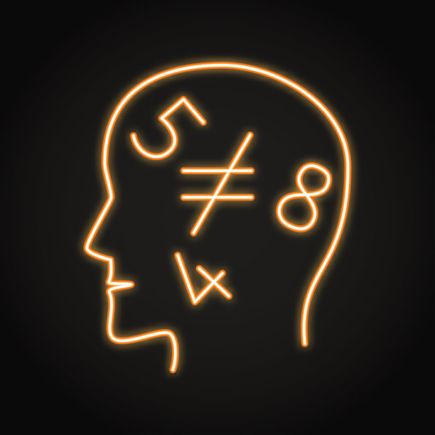 发展性计算障碍霓虹线条图标图片下载