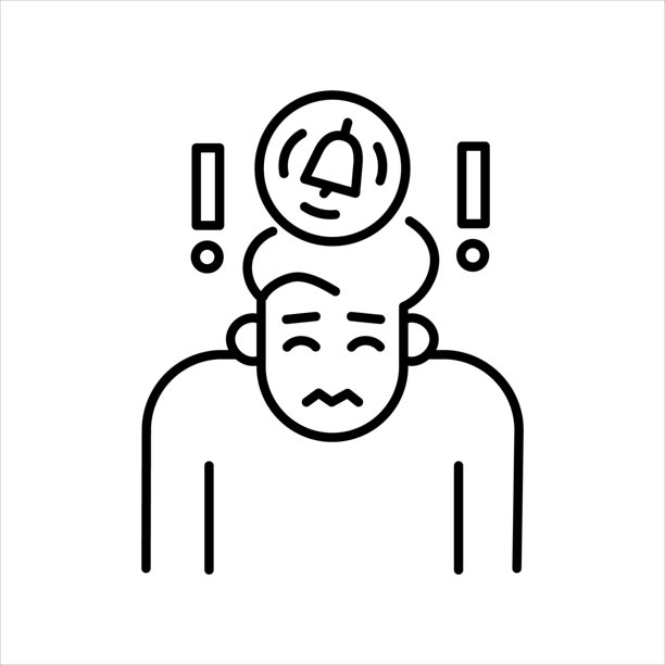 焦虑黑色线条图标，网页标志图片下载