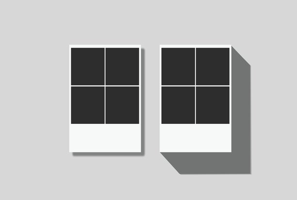 矢量复古照片亭条纹和即时胶片相框，带有空白占位符。适用于摄影布局、剪贴簿和社交媒体回忆的极简复古快照模型模板。图片下载