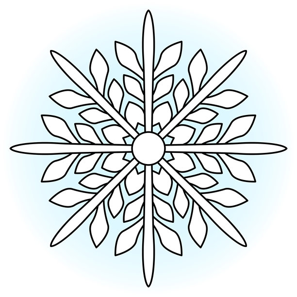 雪花填色书页面。圣诞快乐新年快乐填色书页面。儿童和成人用雪花填色。白色背景，黑色轮廓。矢量素材插画图片下载