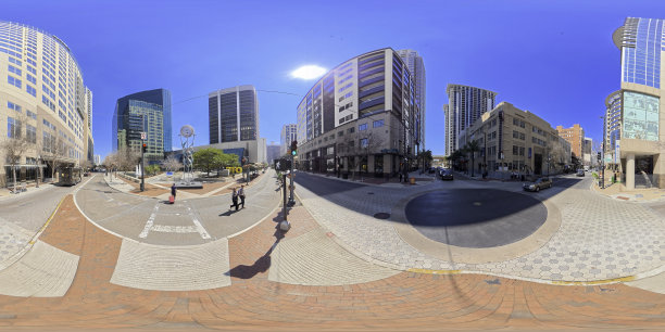 奥兰多市中心大通银行大厦。360度全景照片图片下载