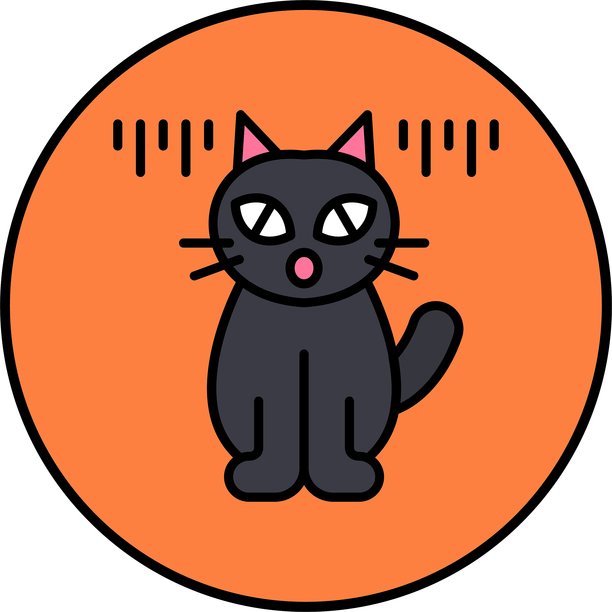 黑色猫咪图标矢量素材图片下载