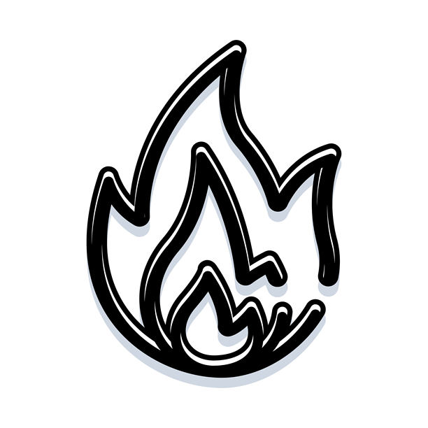 动态黑线火焰轮廓图图片下载