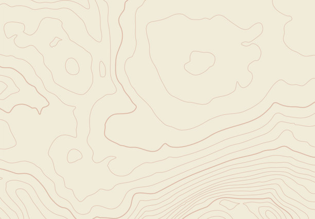 等高线地形图背景。抽象地形，具有地势起伏的海拔高度线。图片下载