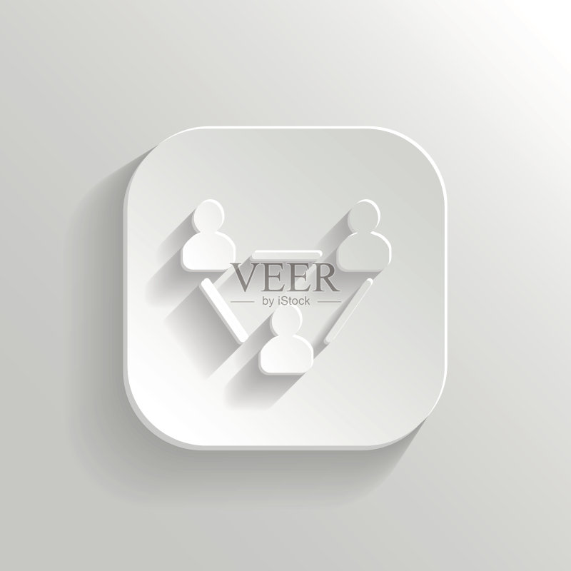 用户群组网络图标-矢量白色应用按钮图标素材