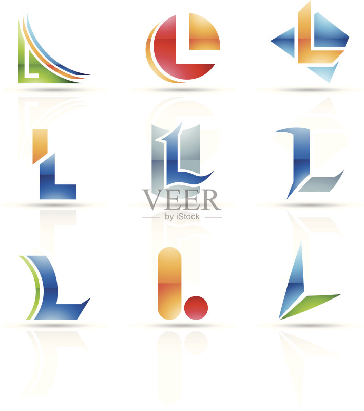 字母L的抽象图标图标素材