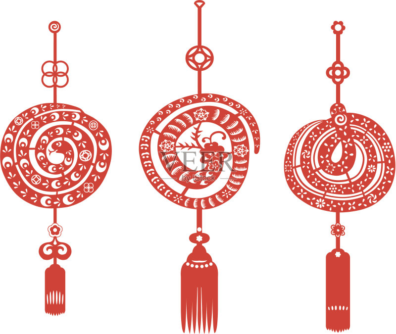 中国新年蛇正版插画素材