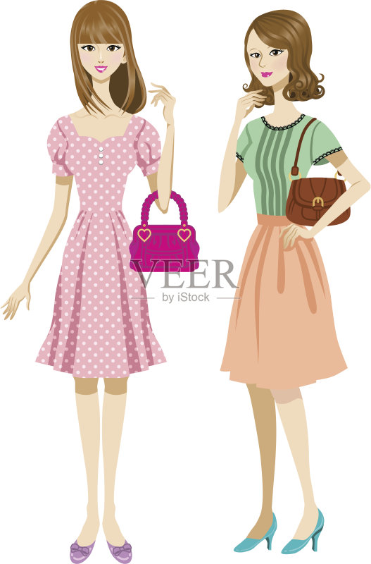 女性的时尚女性正版插画素材