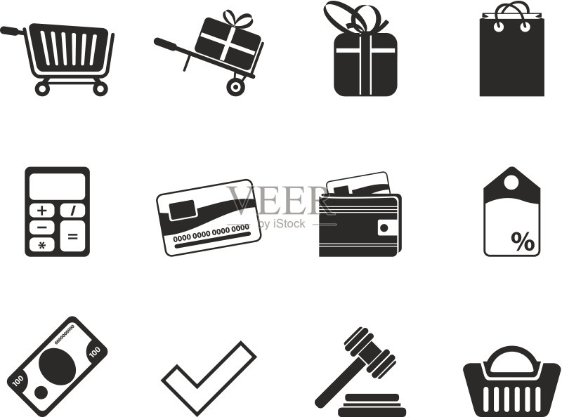在线商店图标剪影图标素材