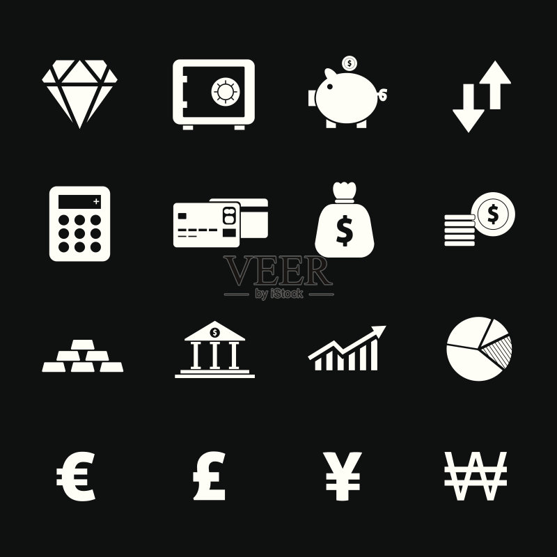 金融图标 - 白色图标素材