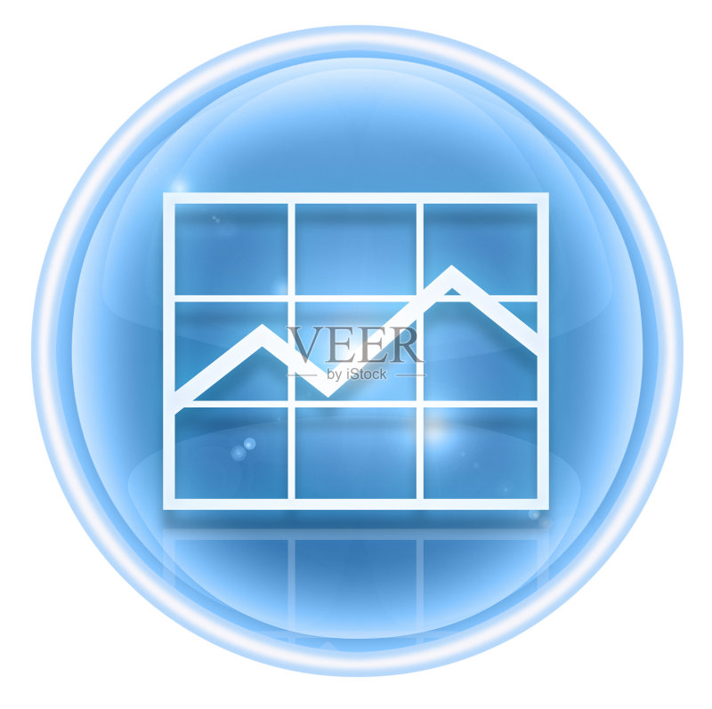 冰图表图标，隔离在白色背景上。图标素材