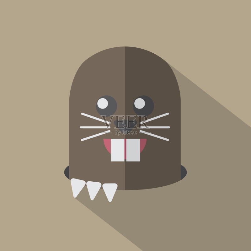 现代平面设计鼹鼠图标矢量插图正版元素素材