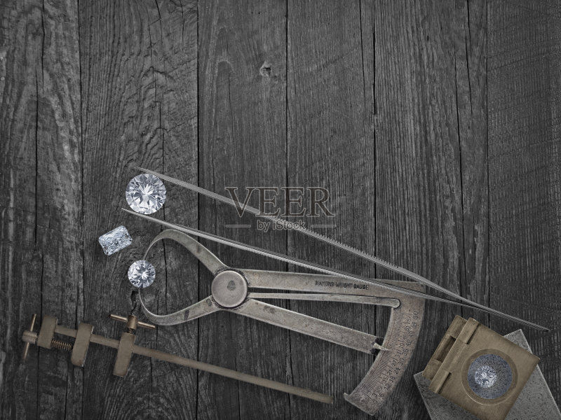 老式工具和钻石正版图片素材