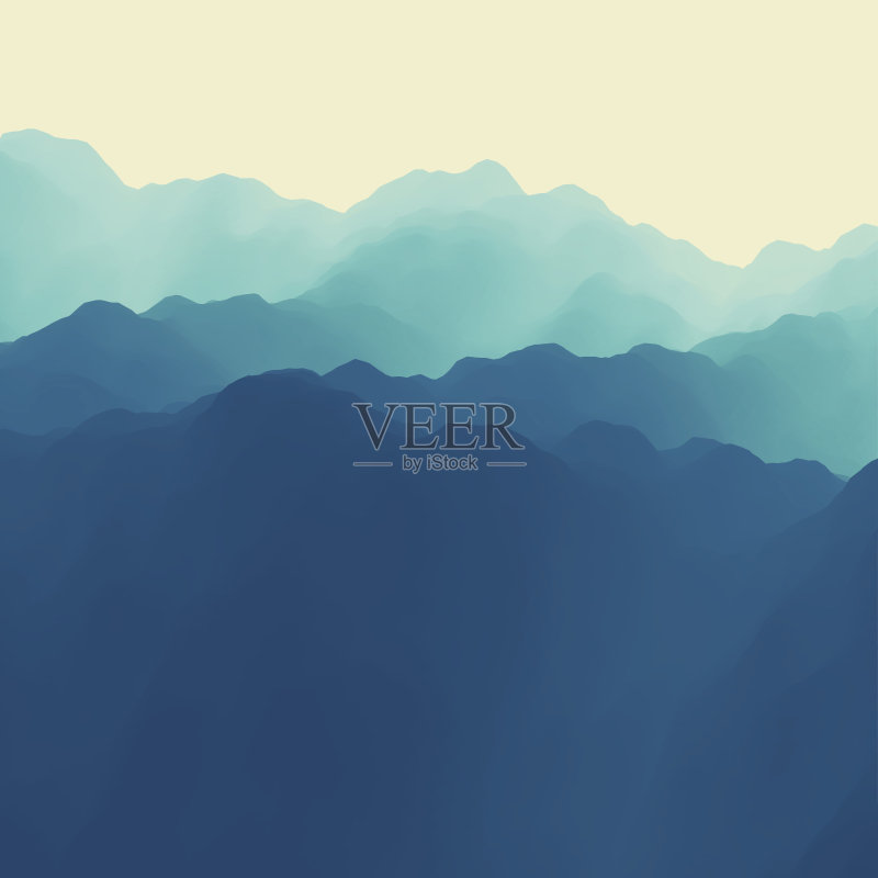山的风景。多山的地形。正版插画素材