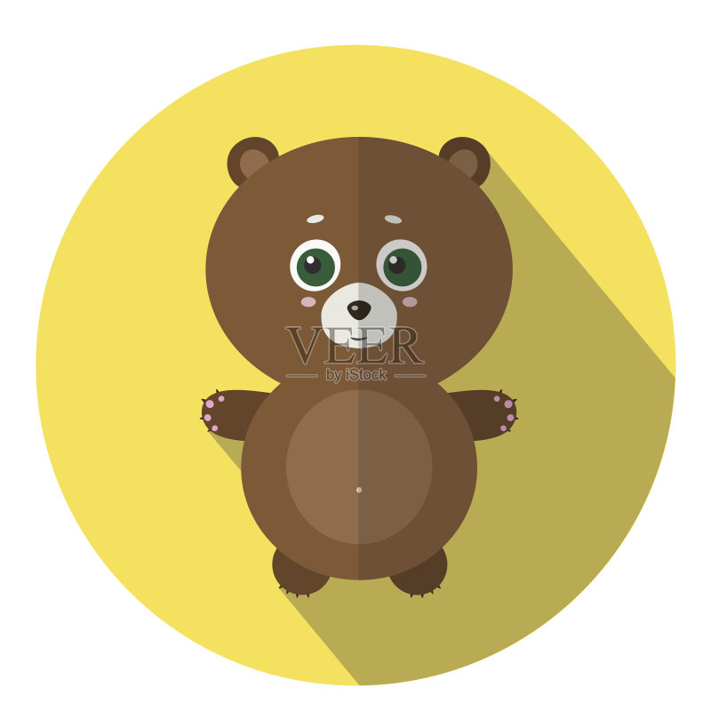 矢量平面图标熊。正版元素素材