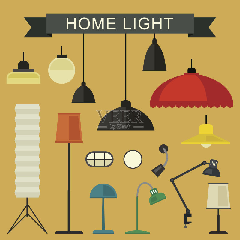 Home light图标设置。正版插画素材