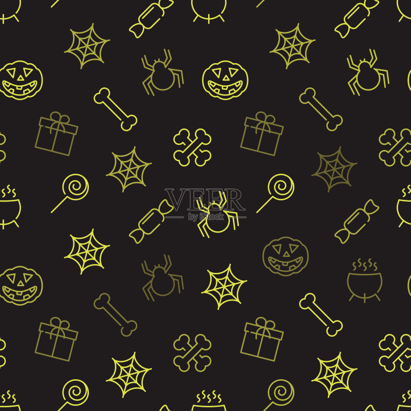 万圣节无缝的背景正版元素素材